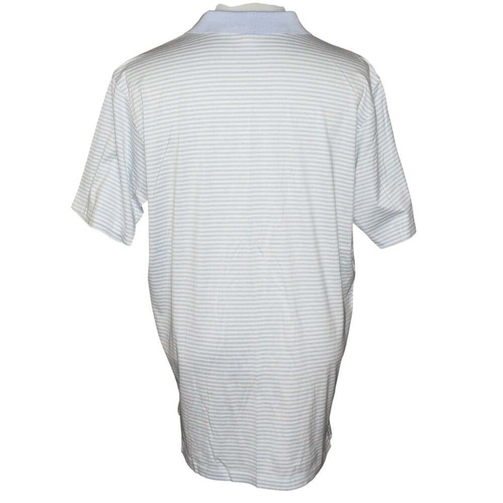 Peter Millar XL 3 Button Striped Pro Golf Light Blue White Polo Shirt Activewear - Picture 3 of 9